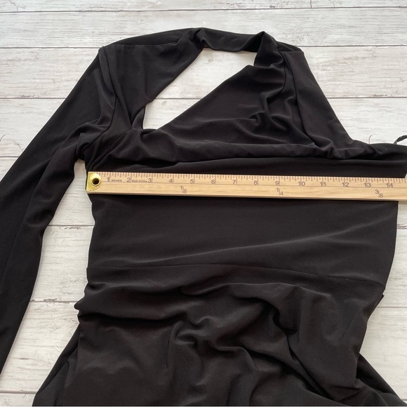 AQUA One-Shoulder Gown Dress Black Size 8 msrp $208 - Picture 9 of 9